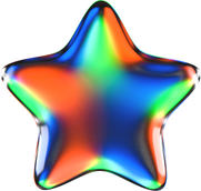 3D Glowing Glass Star
